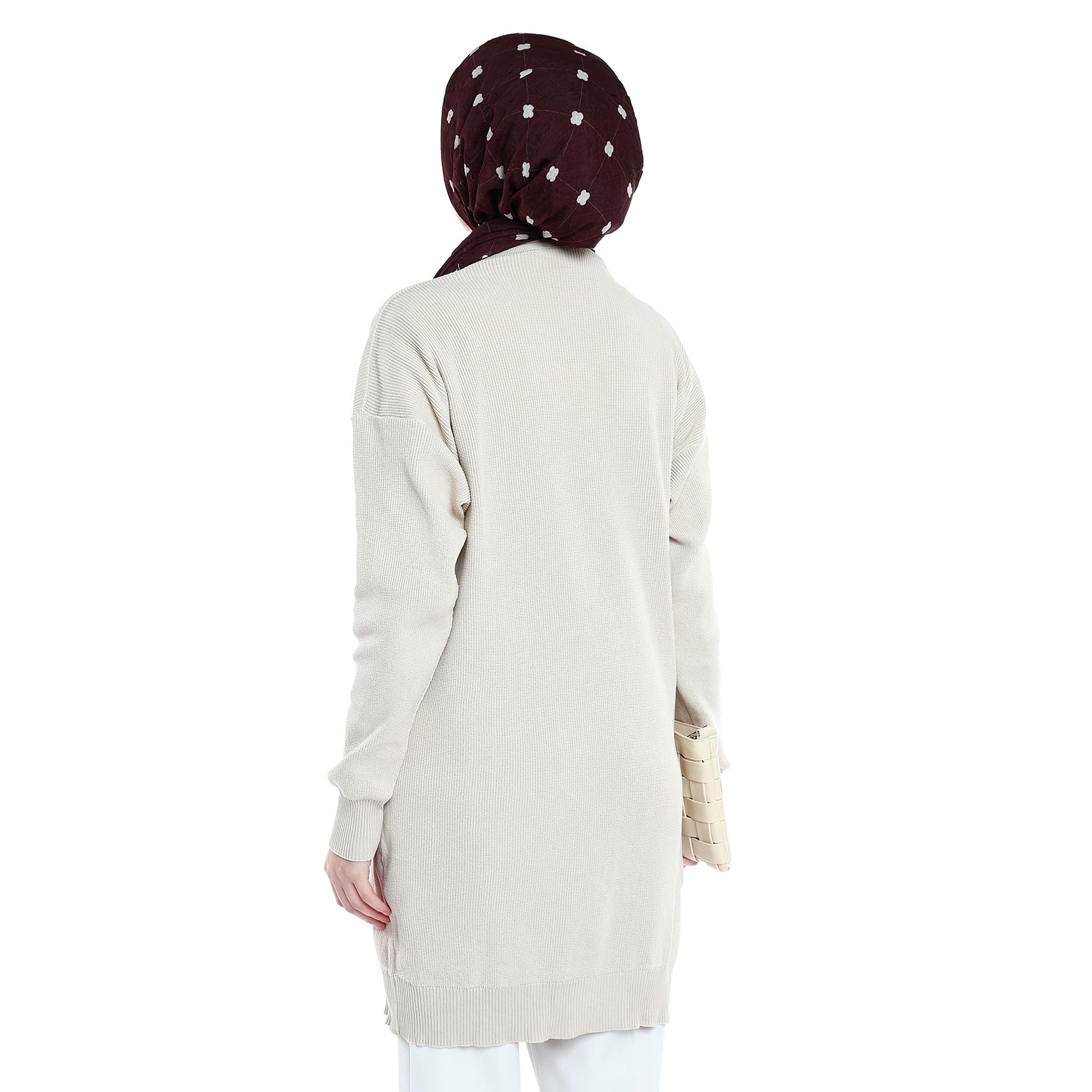 Oversized V-Neck Knit with Shiny Metal Buttons