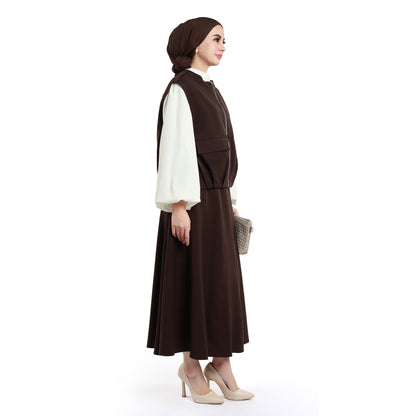 Zip-Up Skirt Suit