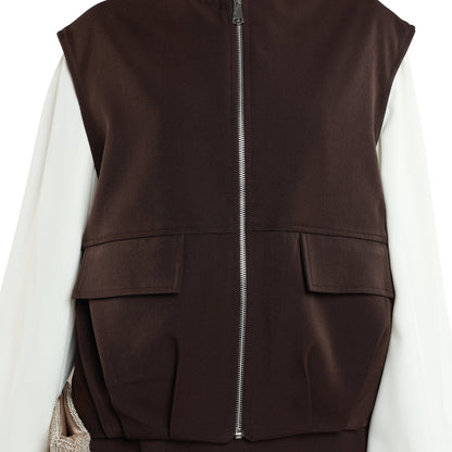 Zip-Up Skirt Suit