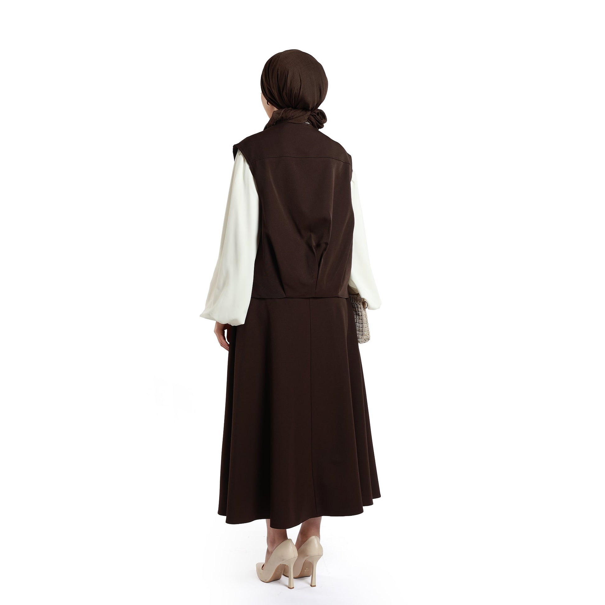 Zip-Up Skirt Suit