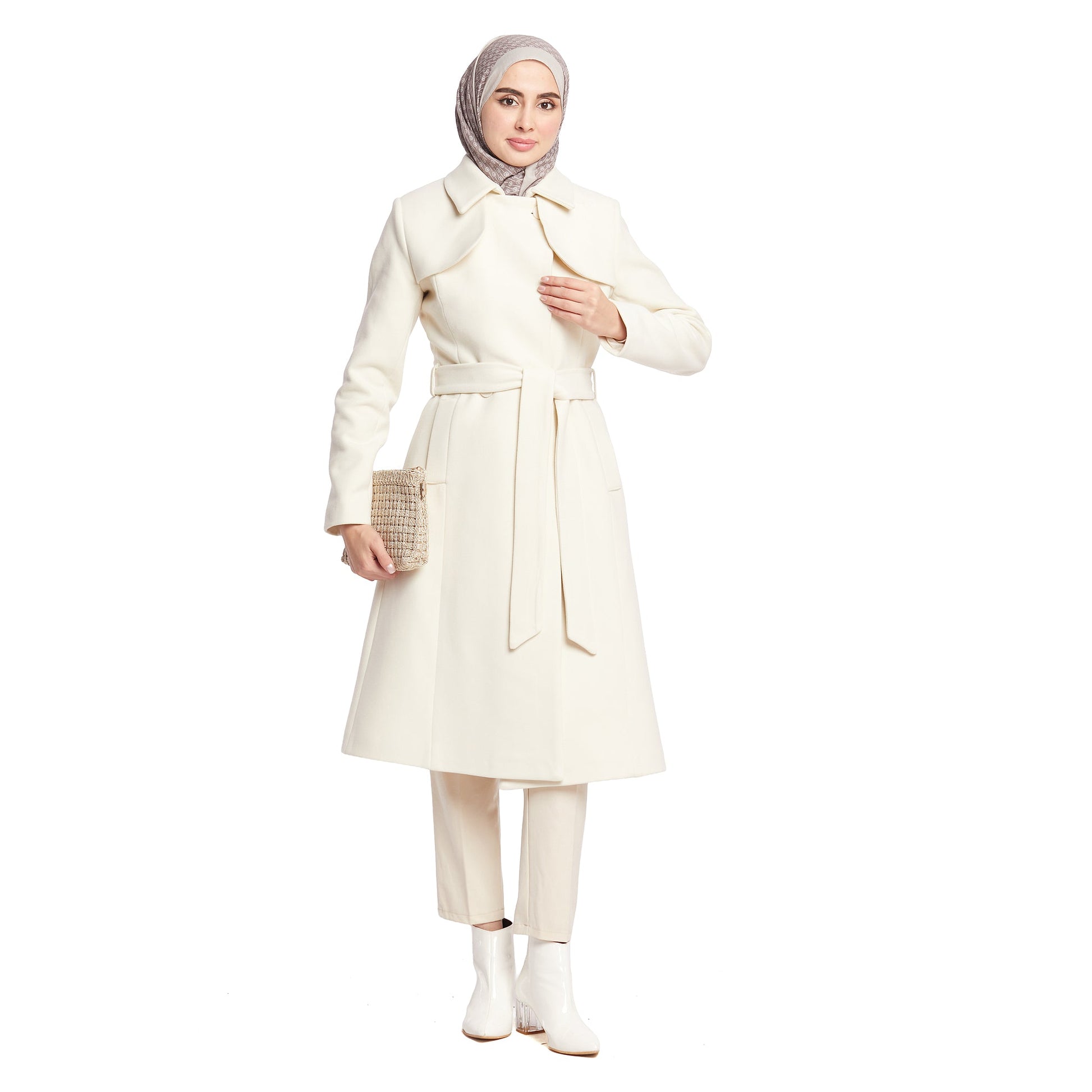 Concealed Placket Single-Button Lined Coat