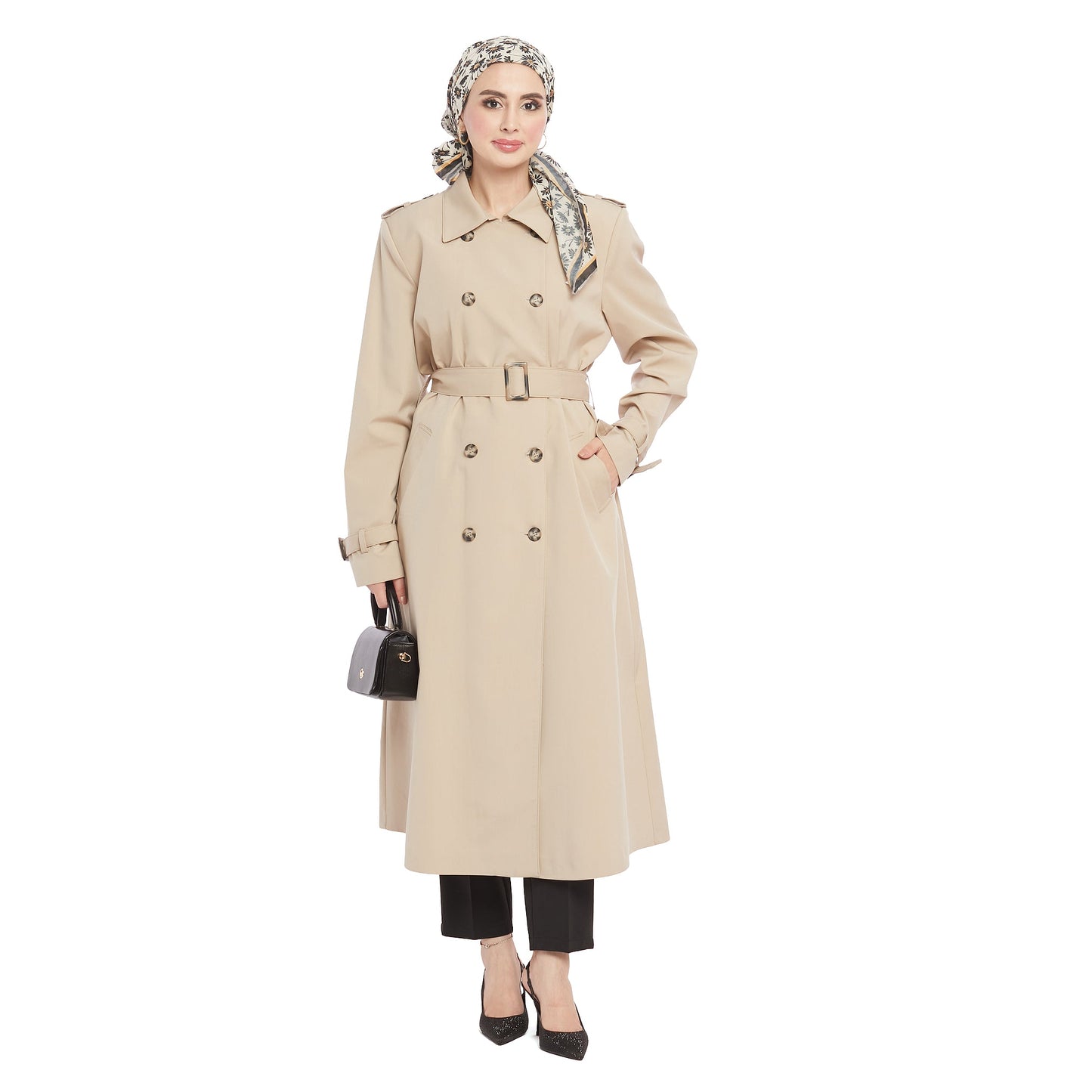Epaulette Detail Lined Trench Coat
