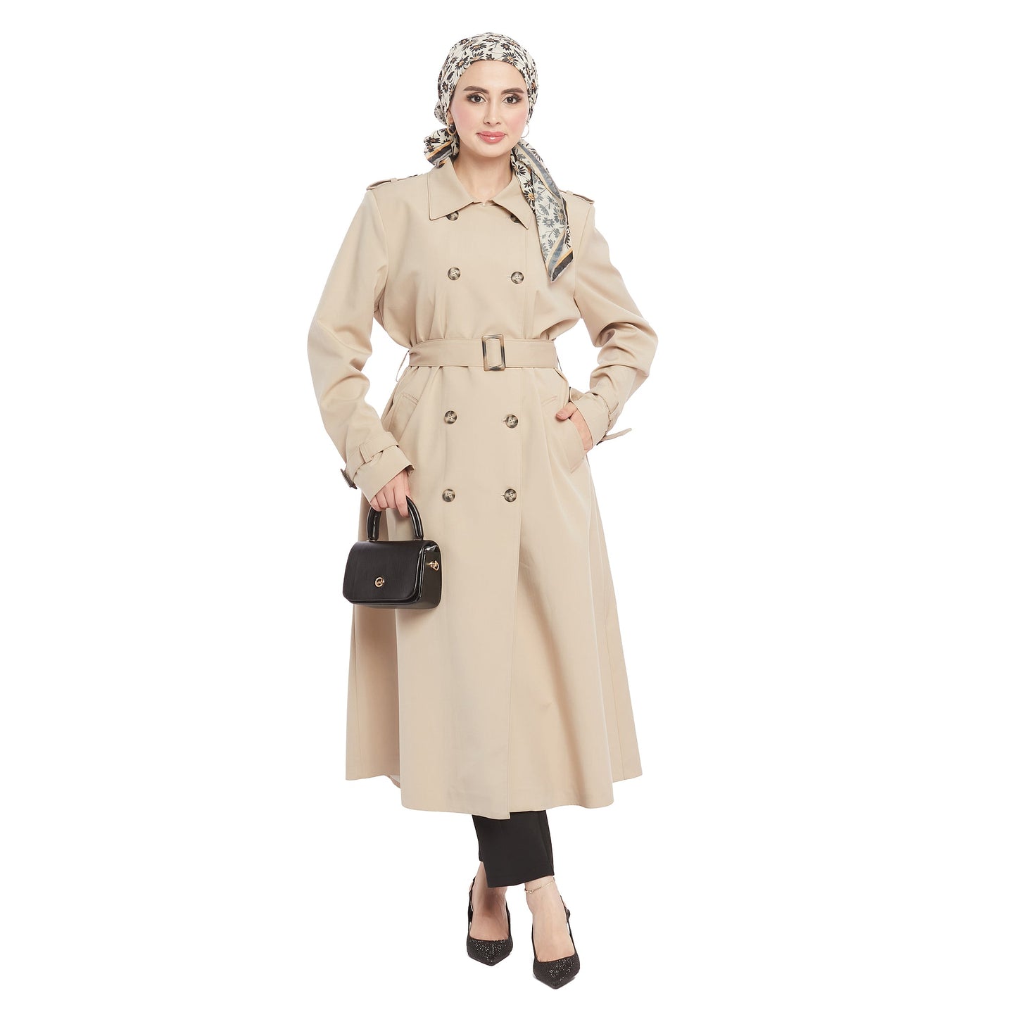 Epaulette Detail Lined Trench Coat