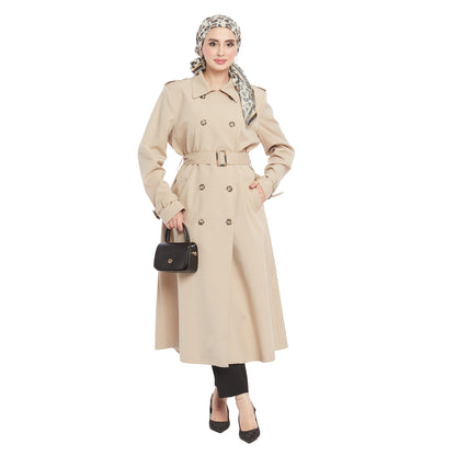 Epaulette Detail Lined Trench Coat