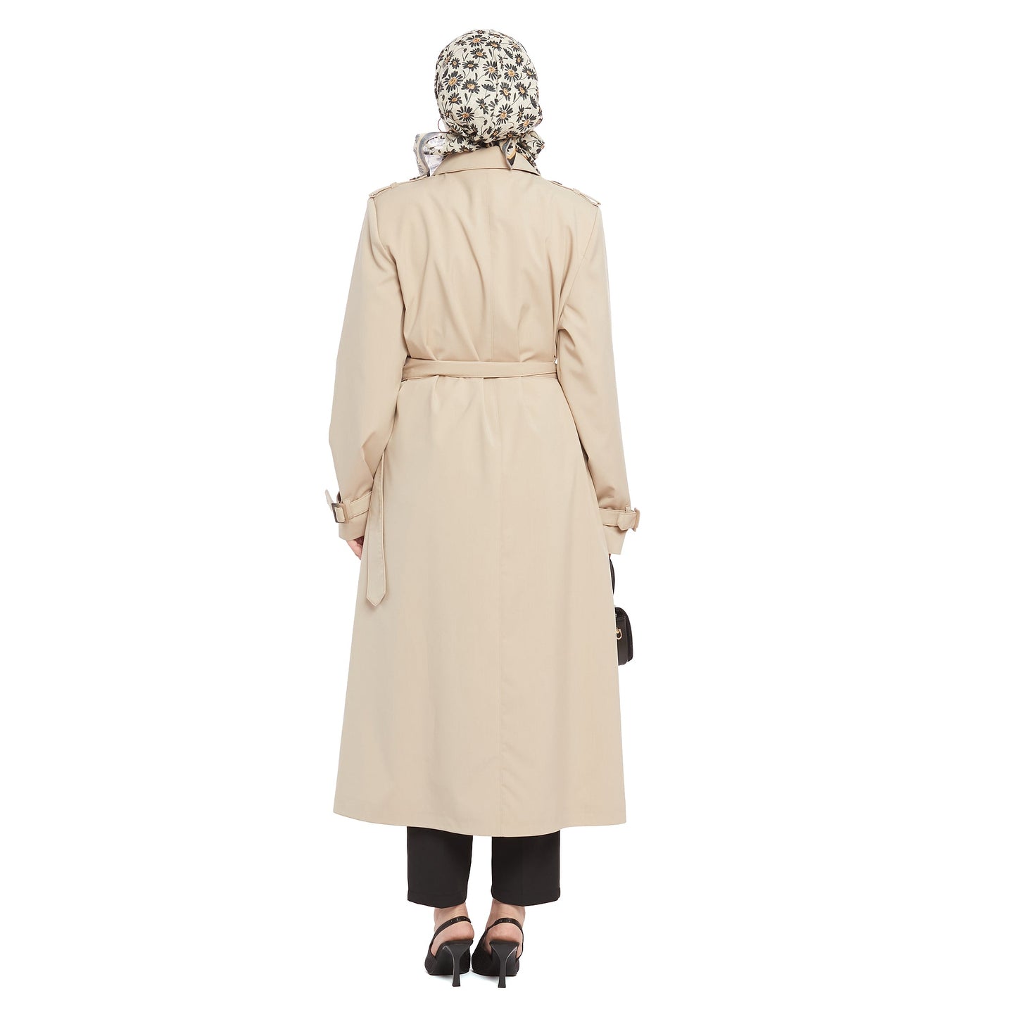 Epaulette Detail Lined Trench Coat