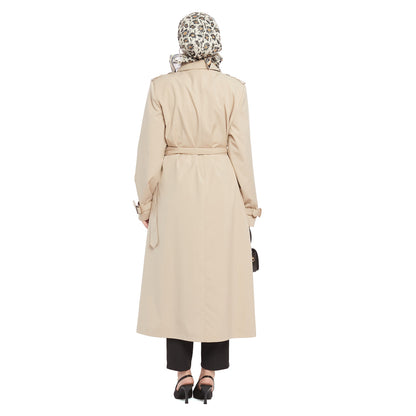 Epaulette Detail Lined Trench Coat