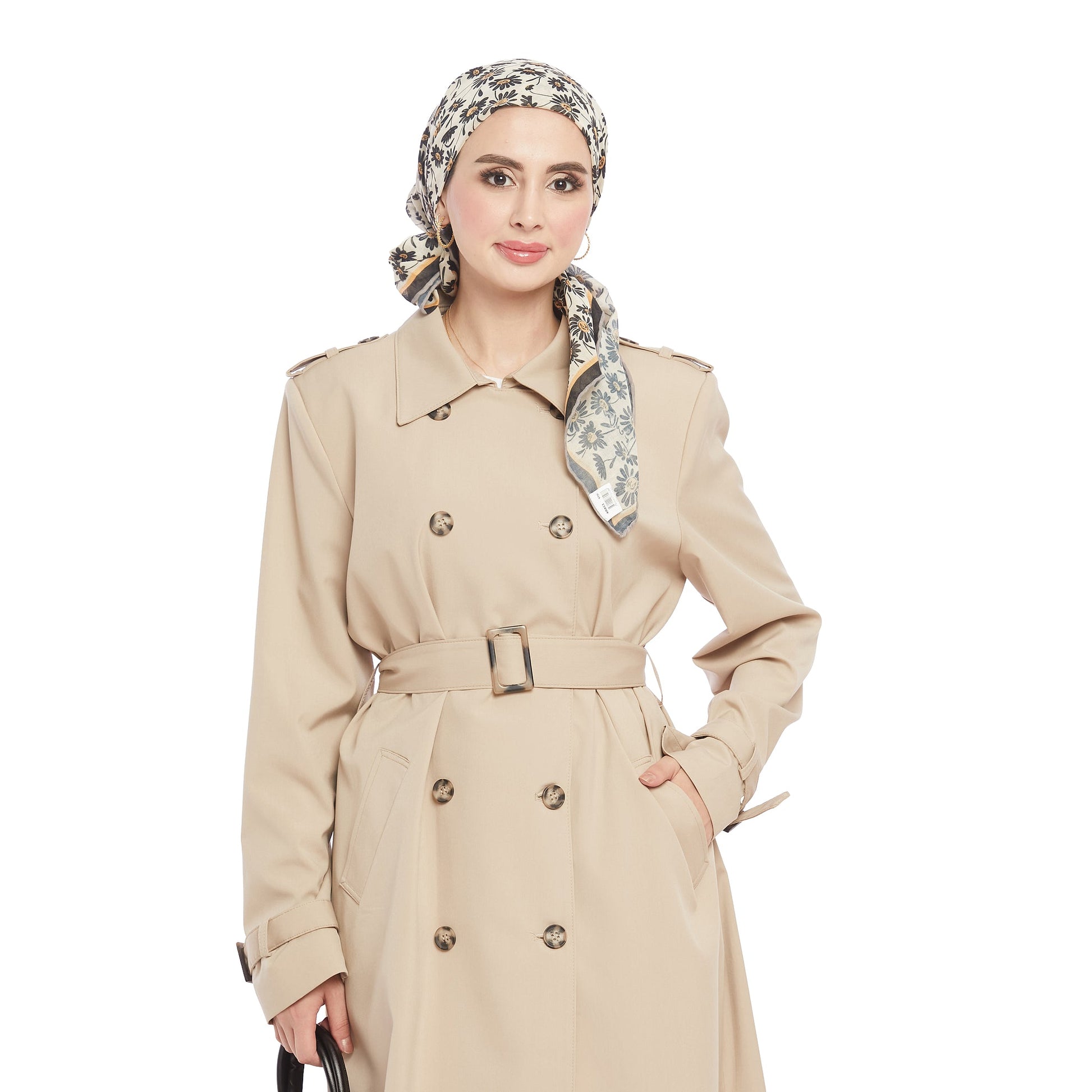 Epaulette Detail Lined Trench Coat