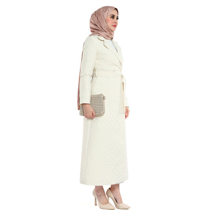 Diamond Quilted Belted Double Breasted Coat