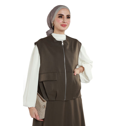 Zip-Up Skirt Suit