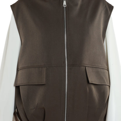 Zip-Up Skirt Suit