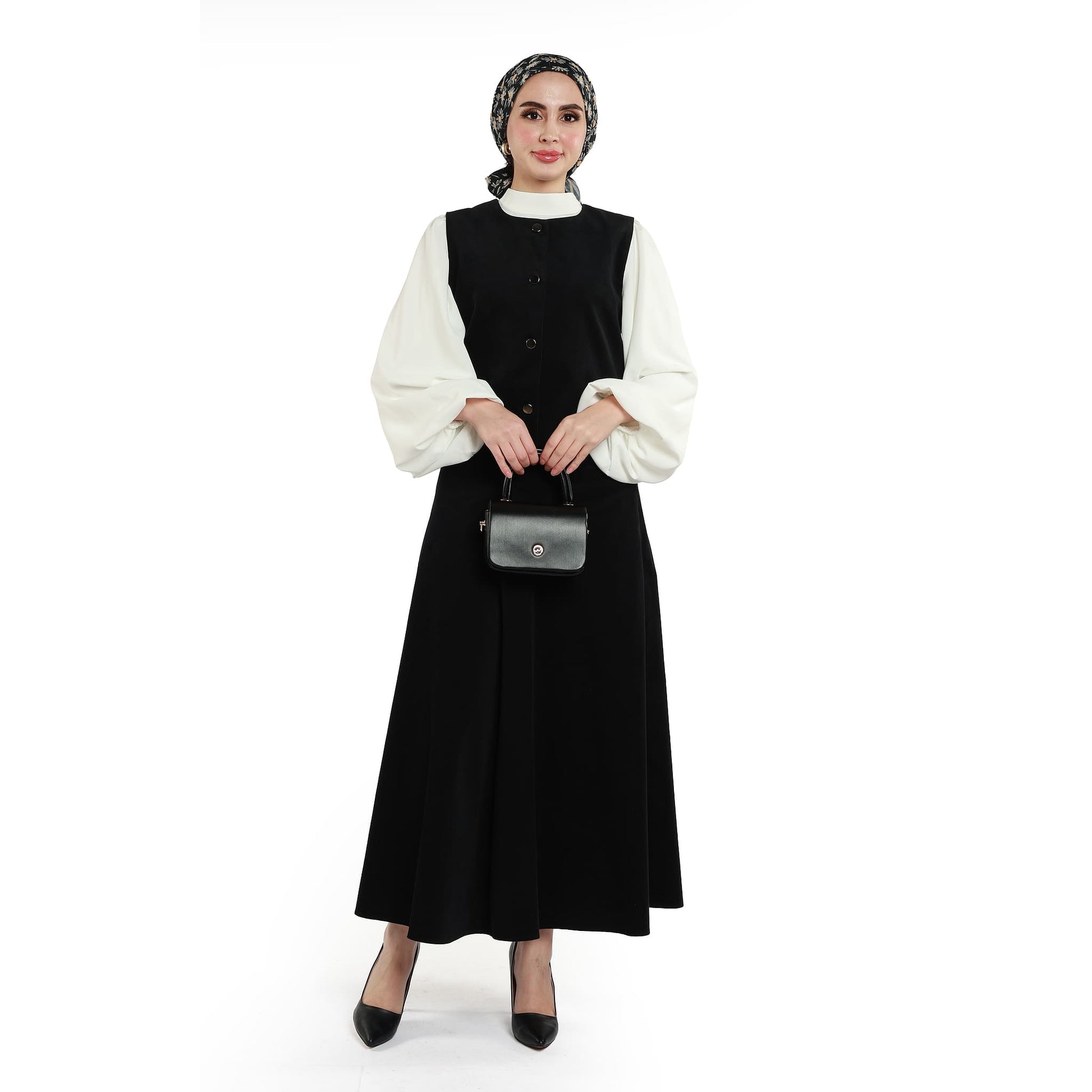 Suede/Velvet Silver Buttoned Skirt Suit