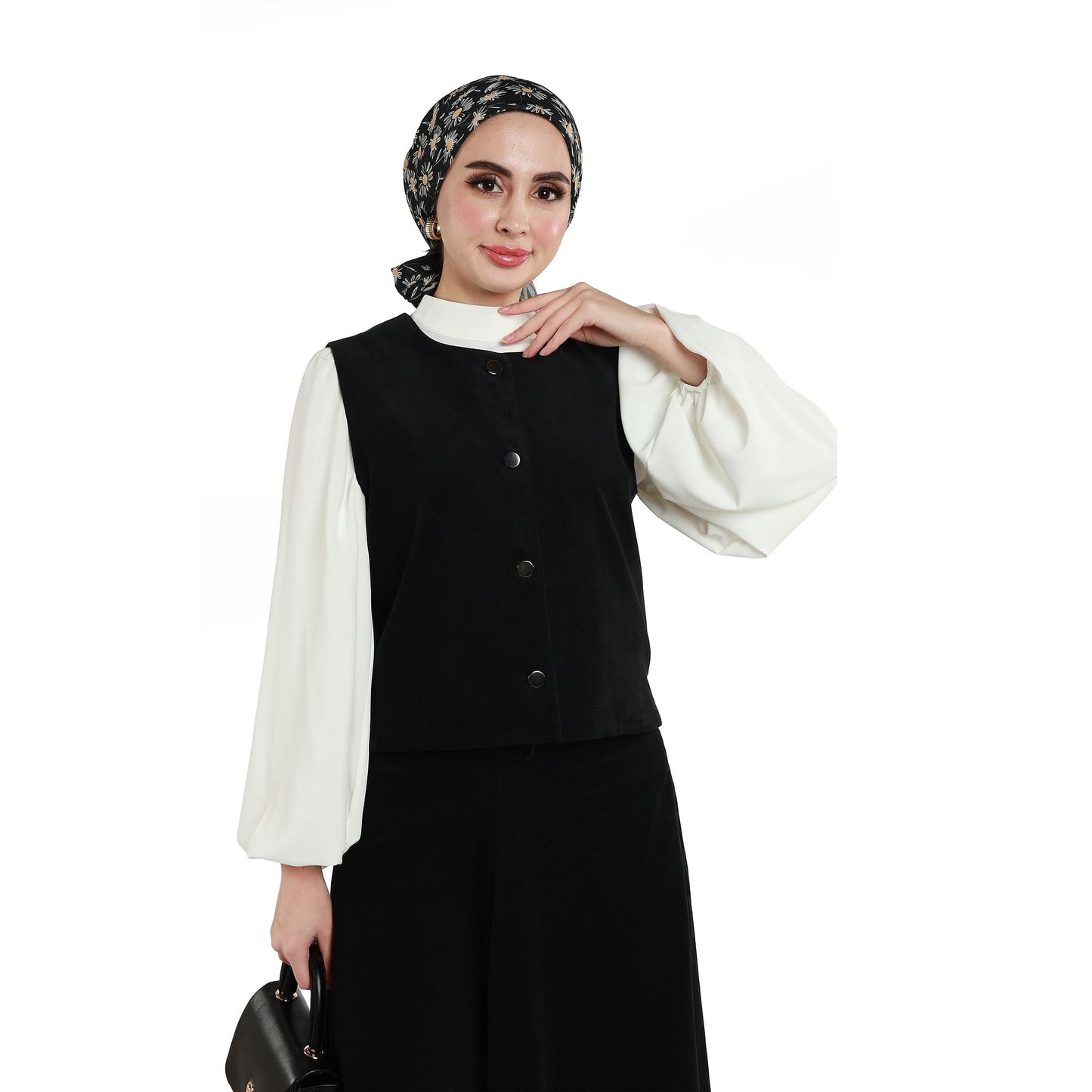 Suede/Velvet Silver Buttoned Skirt Suit