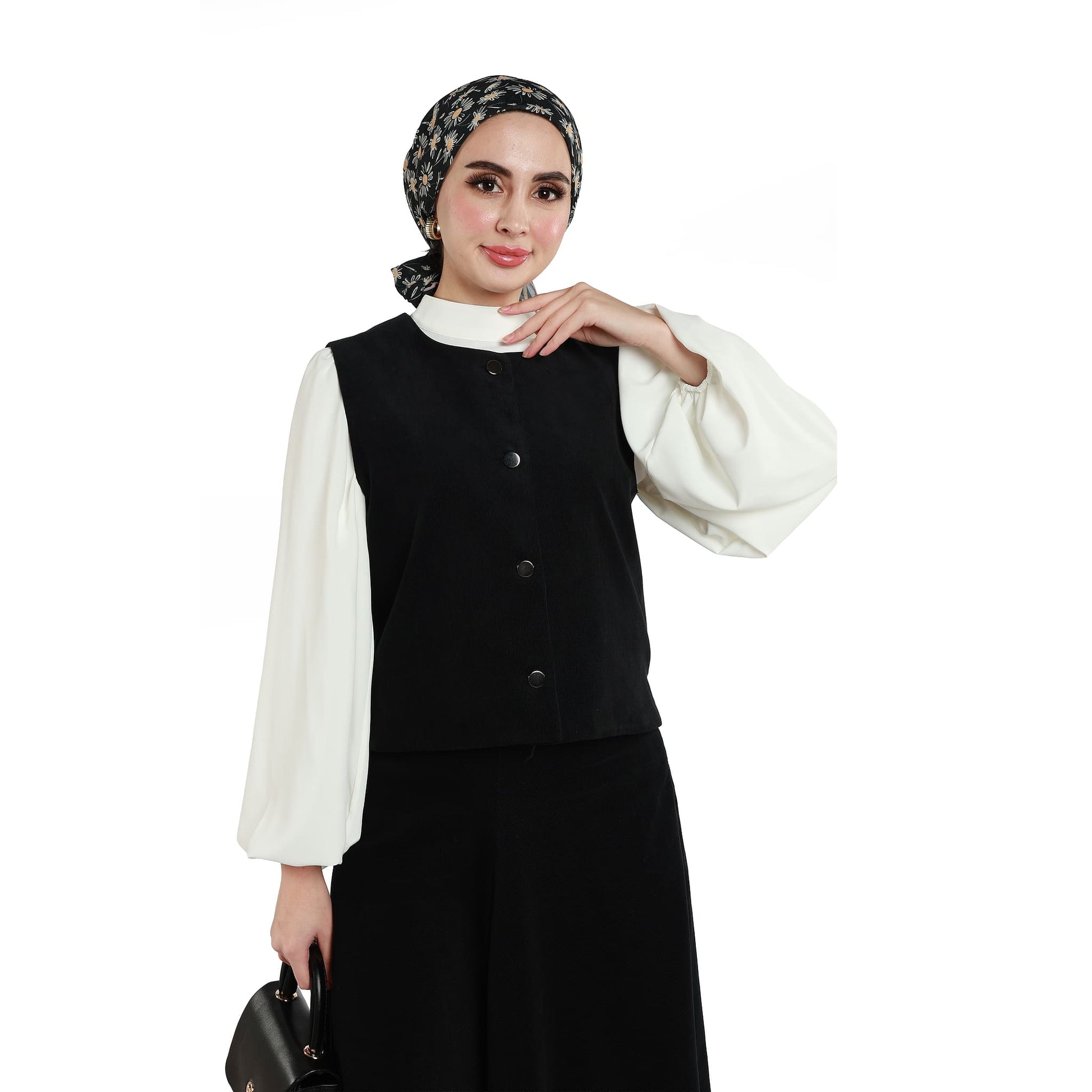 Suede/Velvet Silver Buttoned Skirt Suit