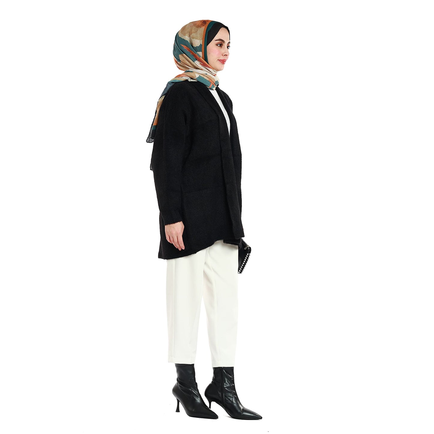 Shawl Collar Furry Oversize Cardigan without Buttons
