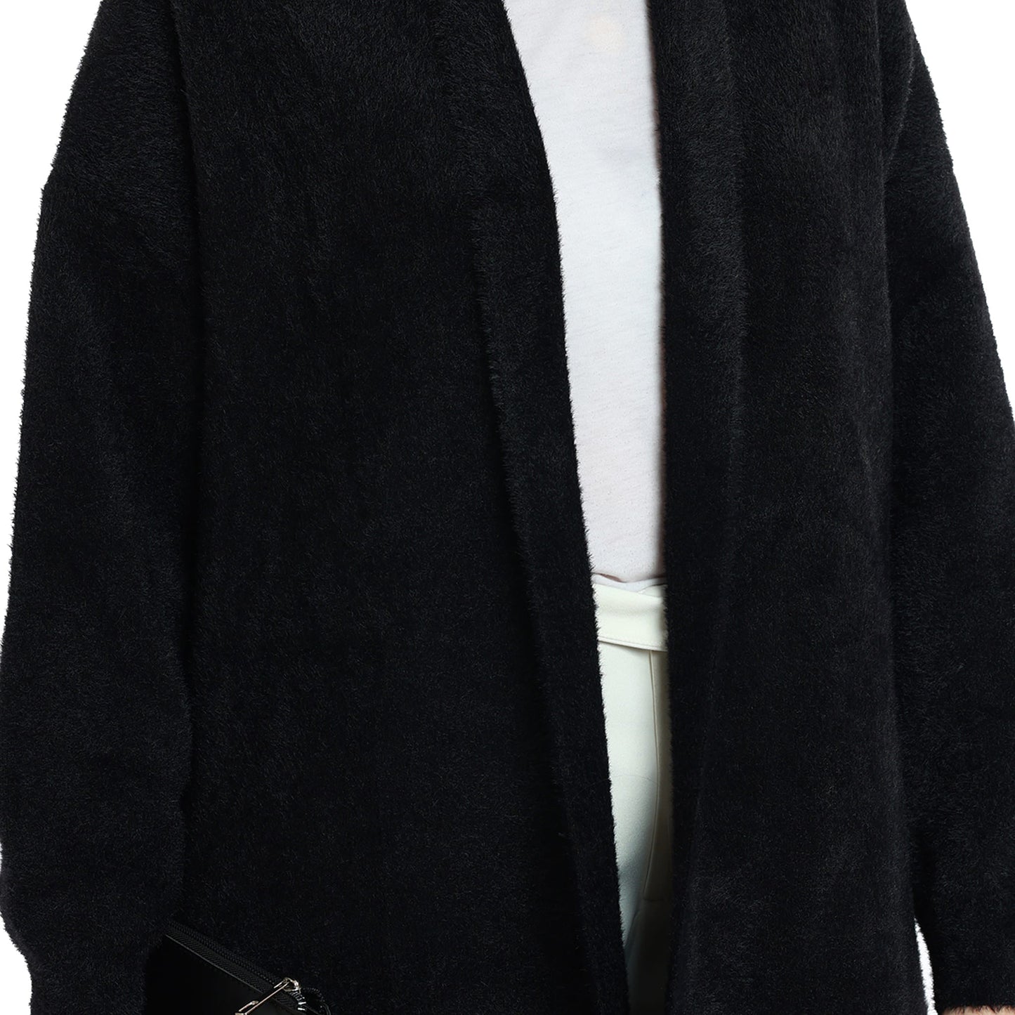 Long Knitted Tunic with Shawl Collar