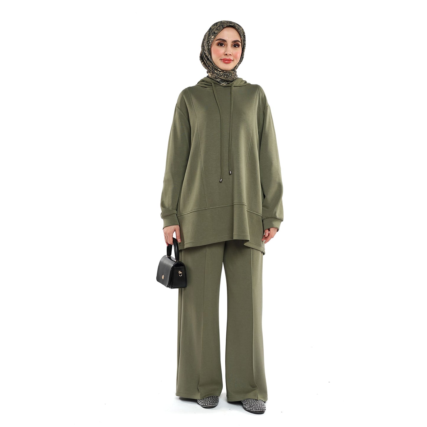 Modal Fabric Hooded Pantsuit