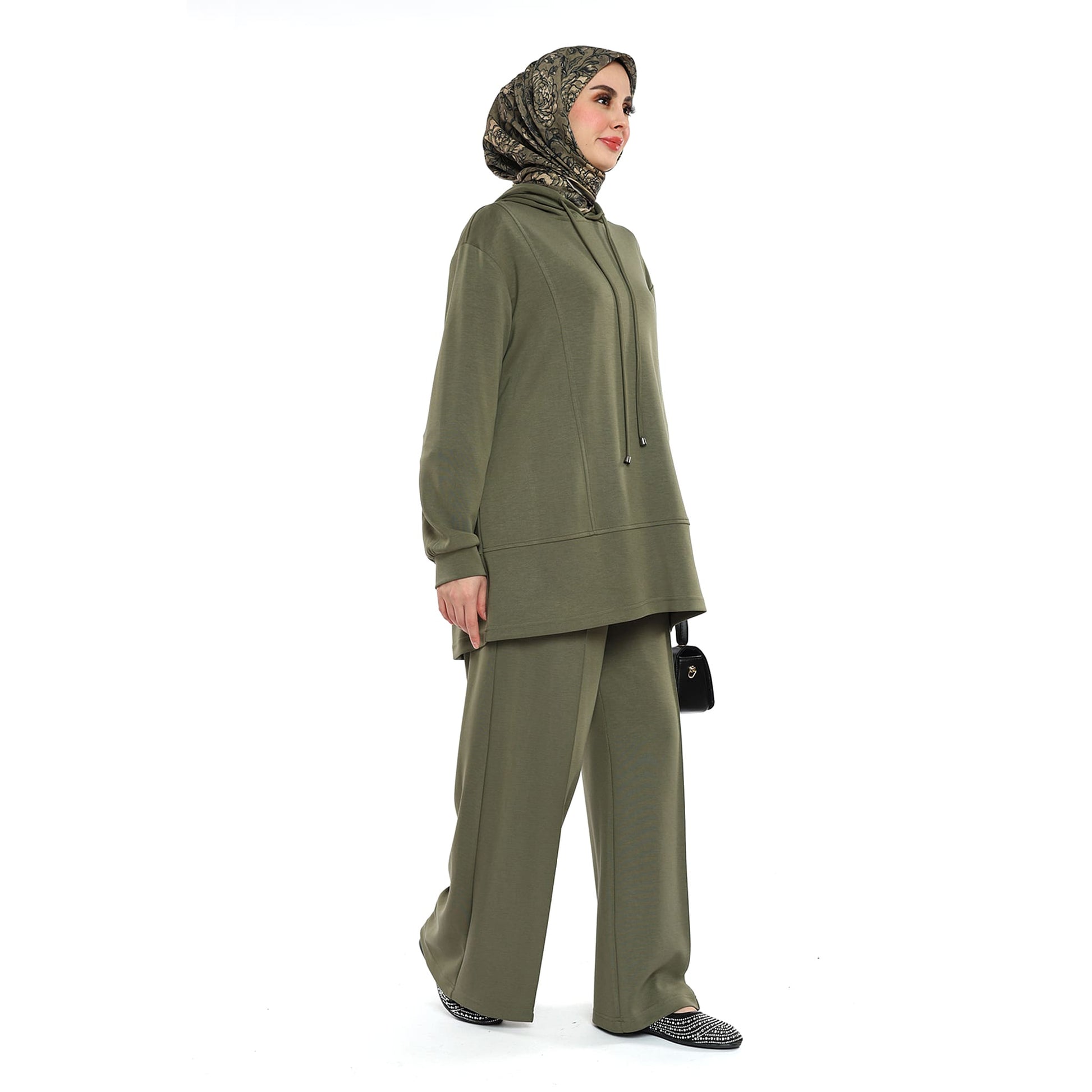 Modal Fabric Hooded Pantsuit