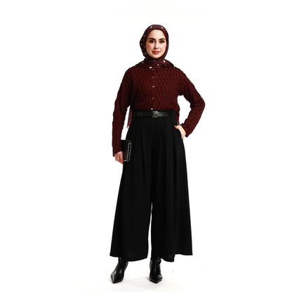 Wide-Leg Flowing Pleated Pants