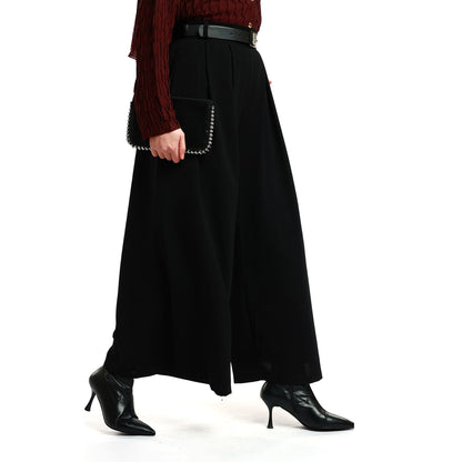 Wide-Leg Flowing Pleated Pants