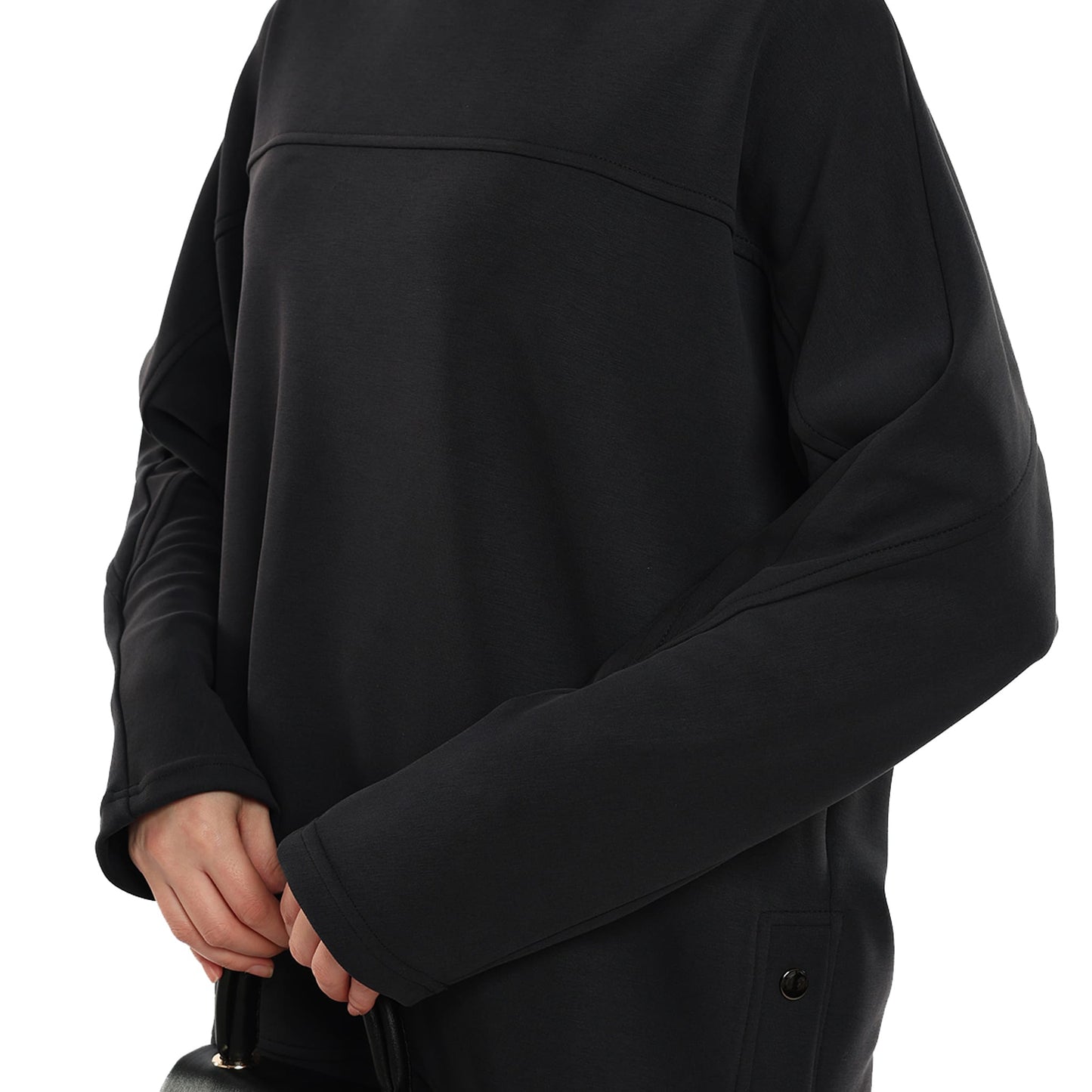 Modal Batwing Sleeve Buttoned Slit Two Piece Set