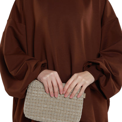 High Neck Drop Shoulder Everyday Two Piece Set