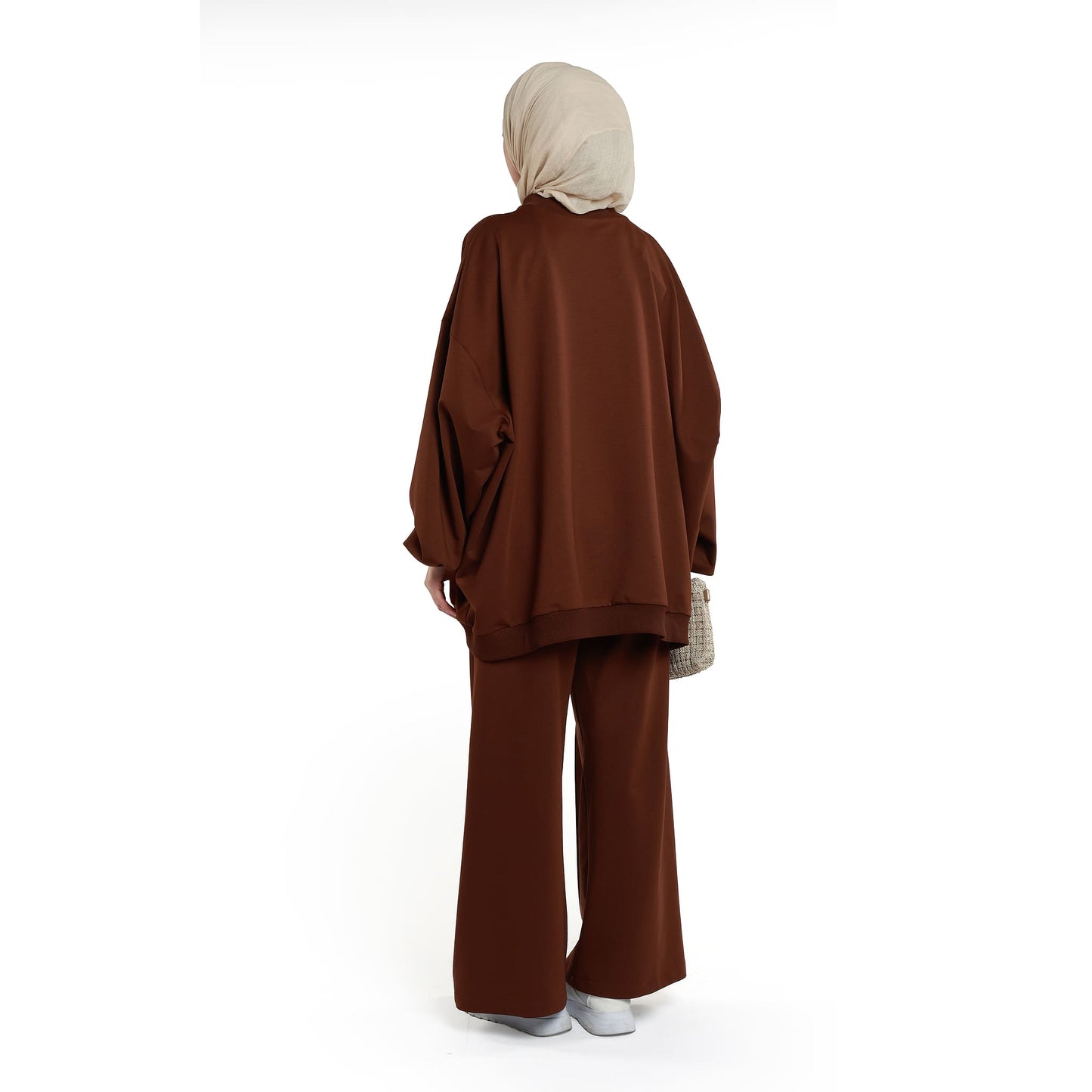 High Neck Drop Shoulder Everyday Two Piece Set