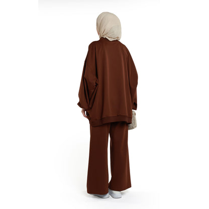 High Neck Drop Shoulder Everyday Two Piece Set
