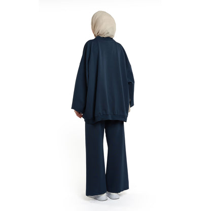 High Neck Drop Shoulder Everyday Two Piece Set