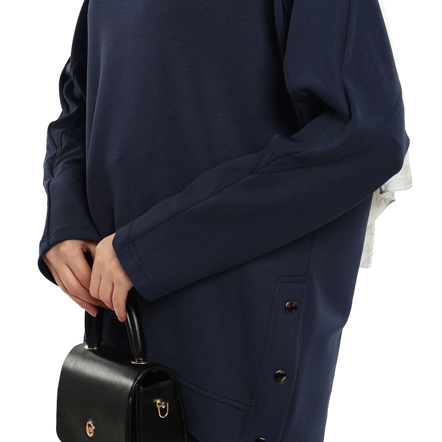 Modal Batwing Sleeve Buttoned Slit Two Piece Set