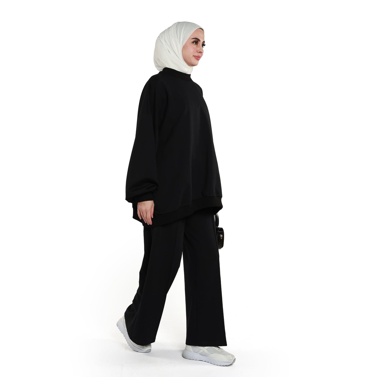 High Neck Drop Shoulder Everyday Two Piece Set