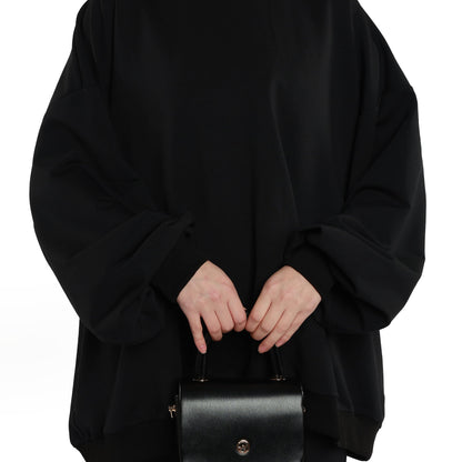 High Neck Drop Shoulder Everyday Two Piece Set