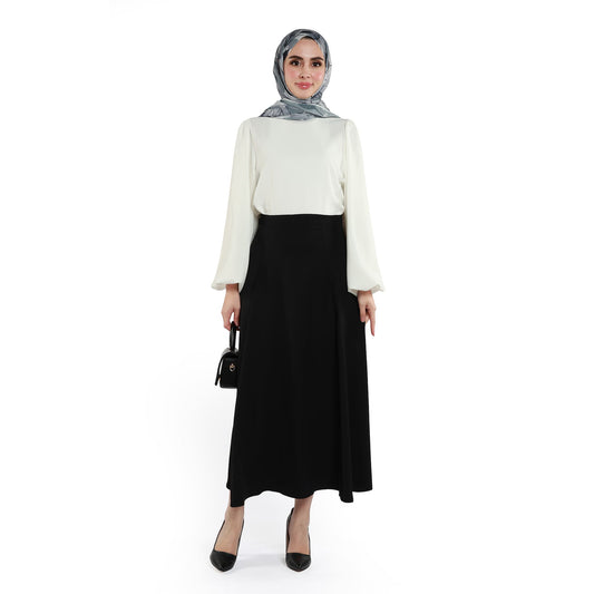 Zippered Satin Skirt