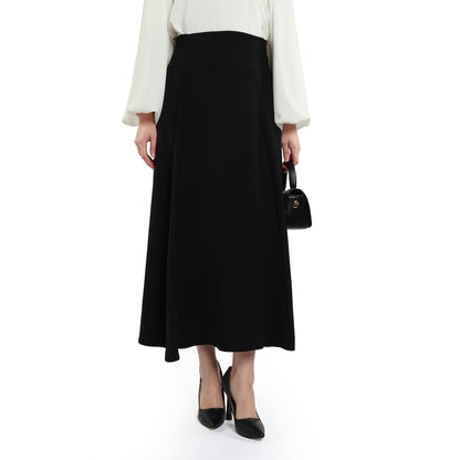 Zippered Satin Skirt