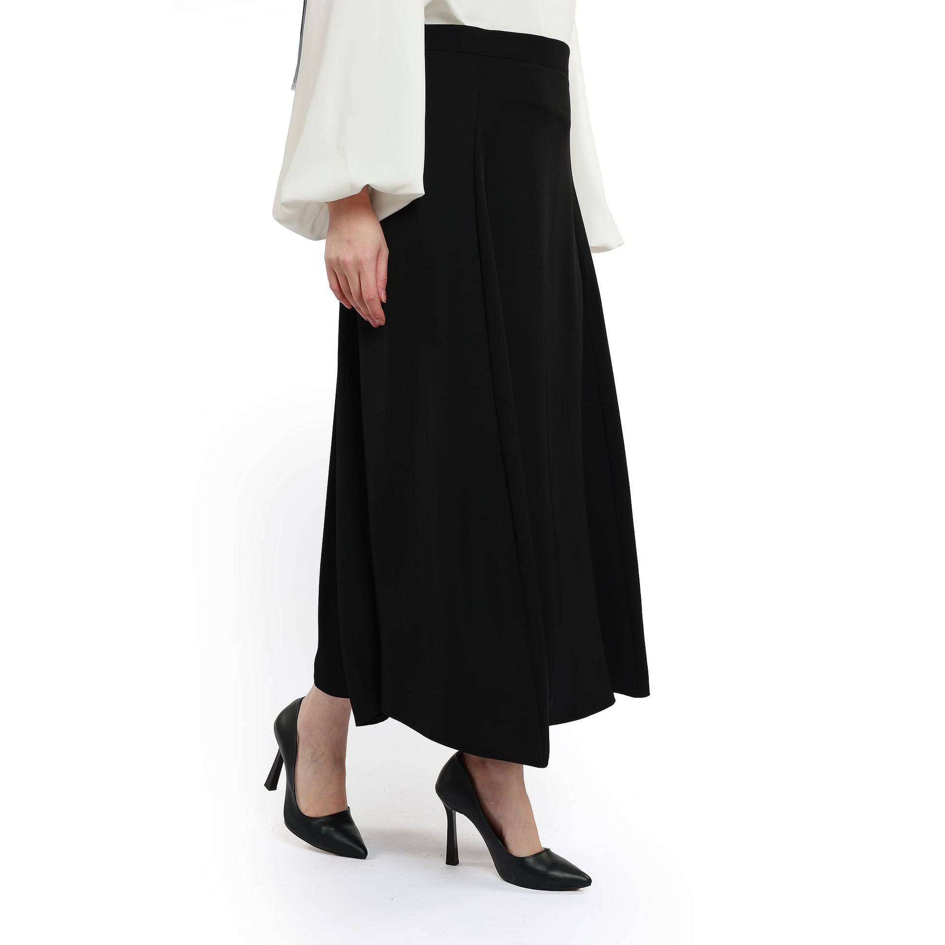 Zippered Satin Skirt