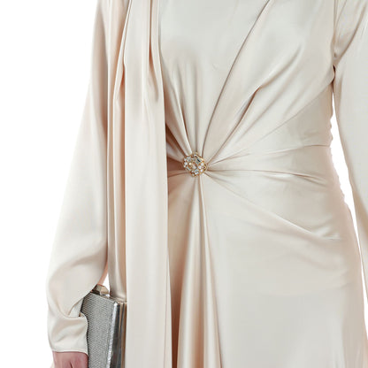 Strappy Dress And Zip Up Polo Collar Jacket Set
