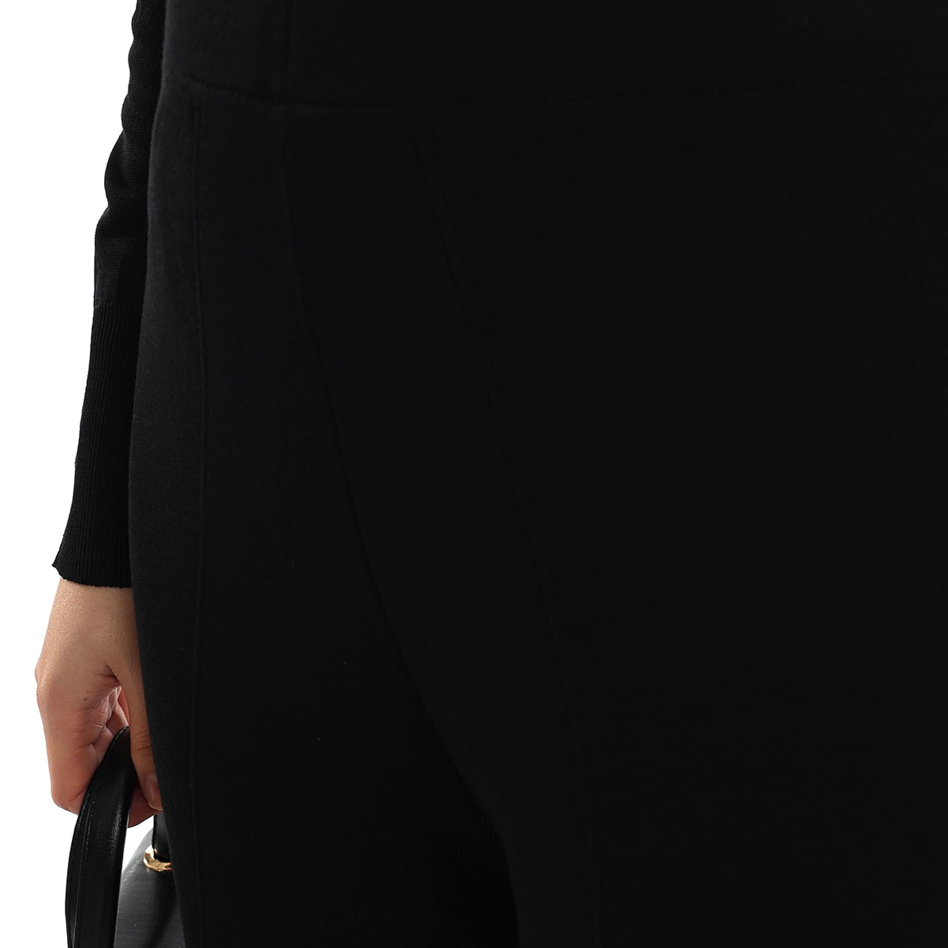 Elastic Waist Straight Cut Wide Leg Knit Pants