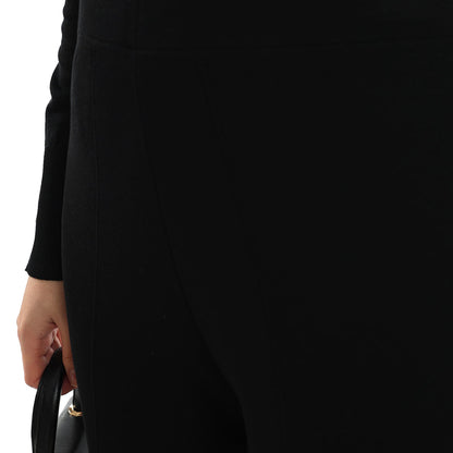 Elastic Waist Straight Cut Wide Leg Knit Pants