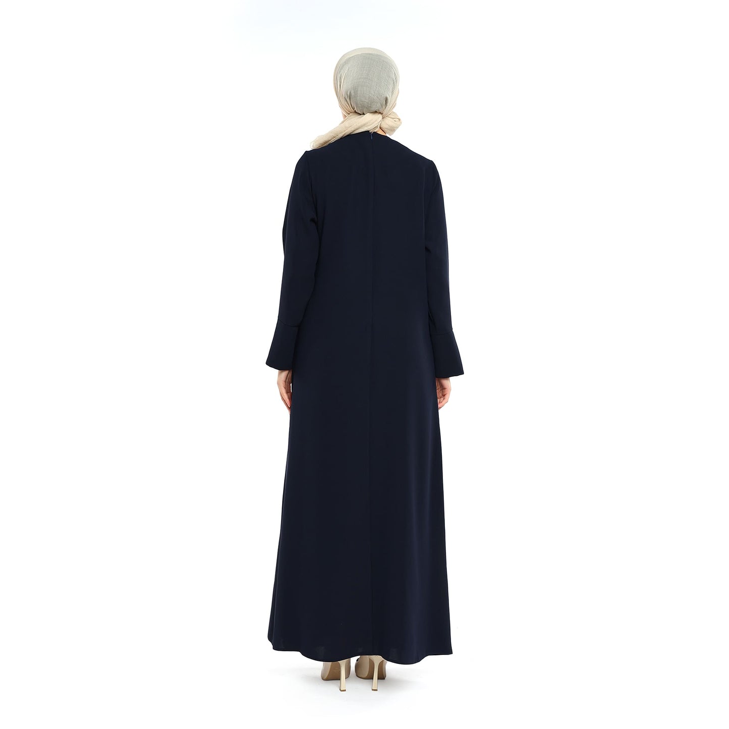 Neck Buckle Detail Apron Style Maxi Dress