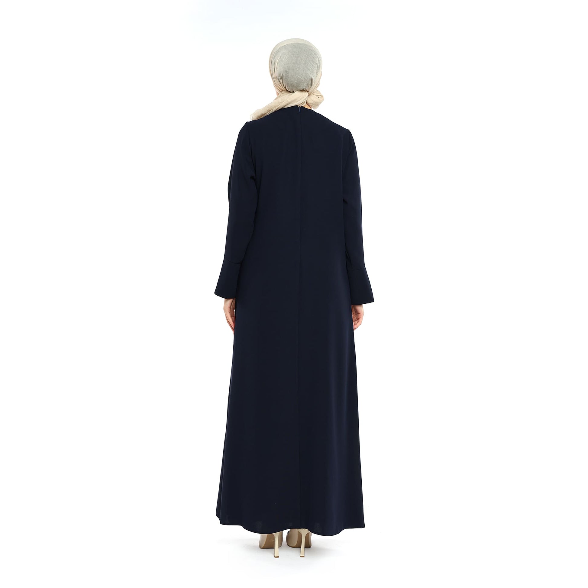 Neck Buckle Detail Apron Style Maxi Dress