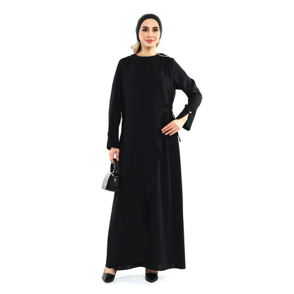 Neck Buckle Detail Apron Style Maxi Dress