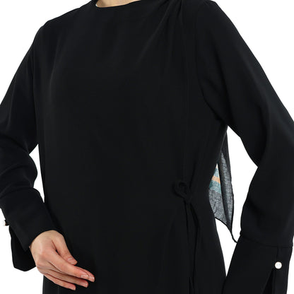 Neck Buckle Detail Apron Style Maxi Dress