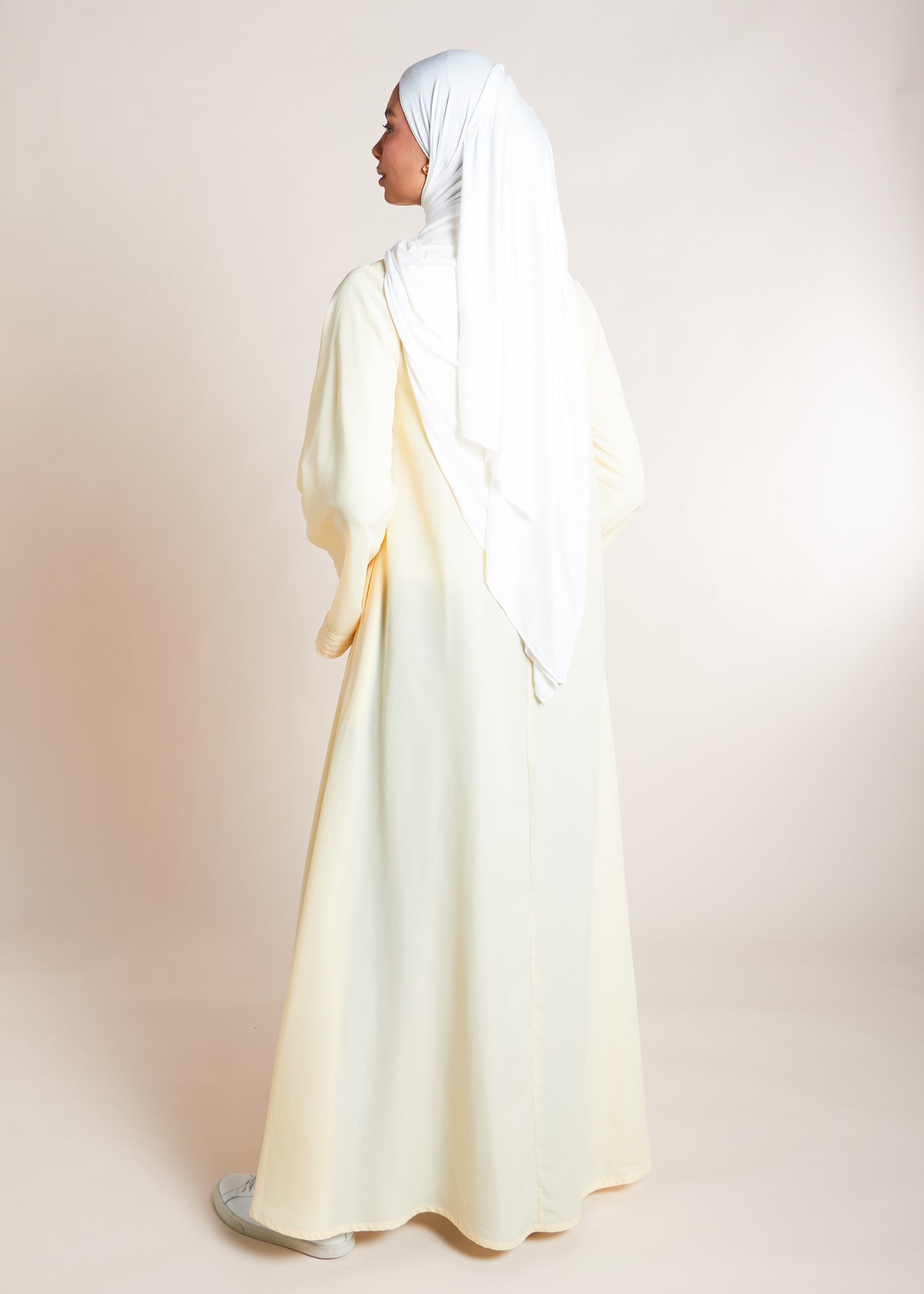 Open Pleat Abaya Buttercream - Final Sale