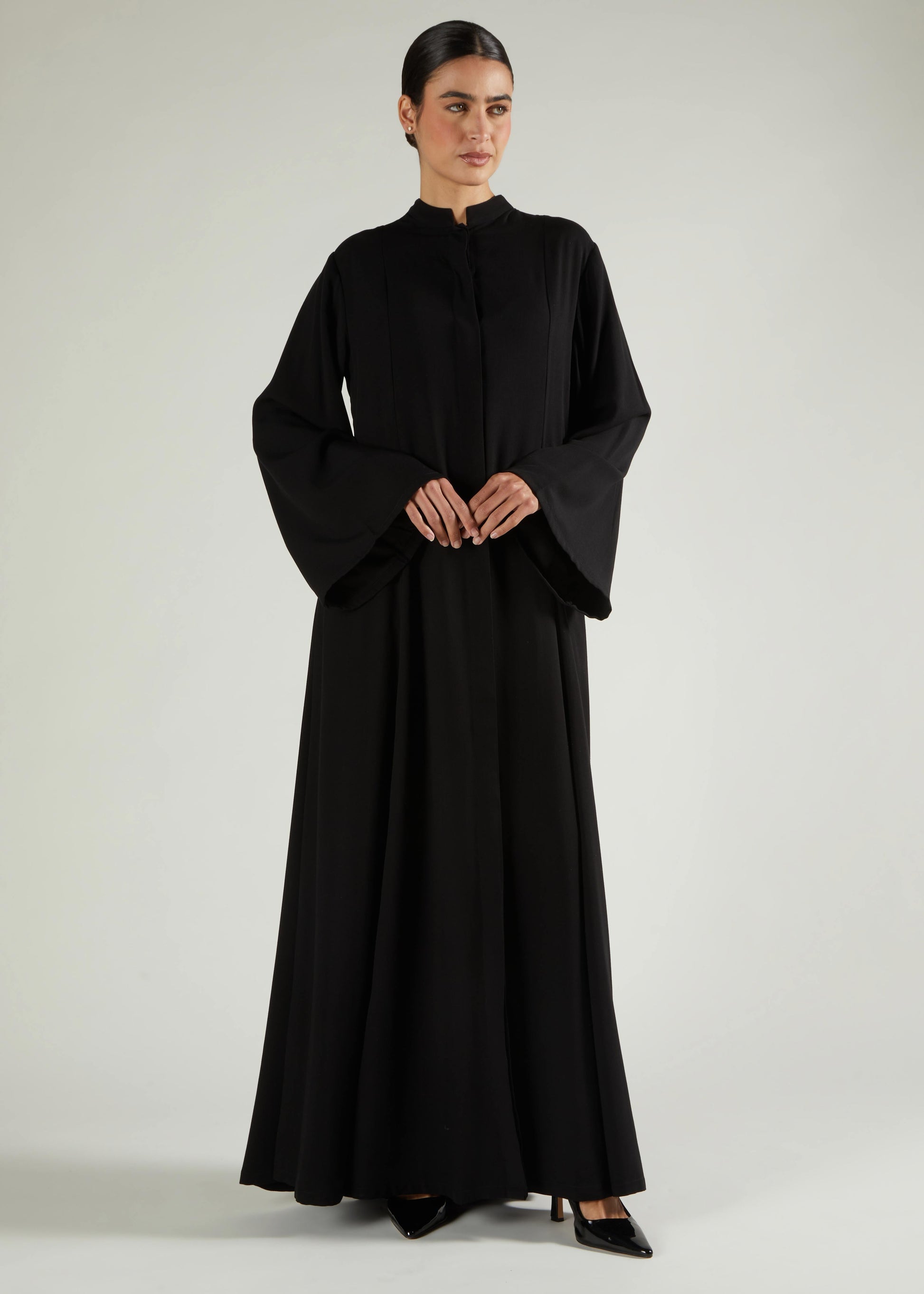 Panelled Abaya Black - Final Sale