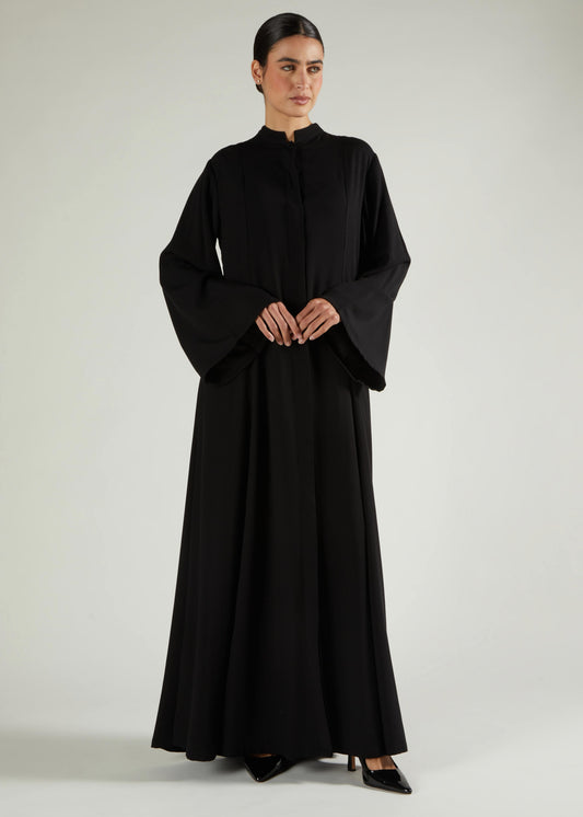Panelled Abaya Black - Final Sale