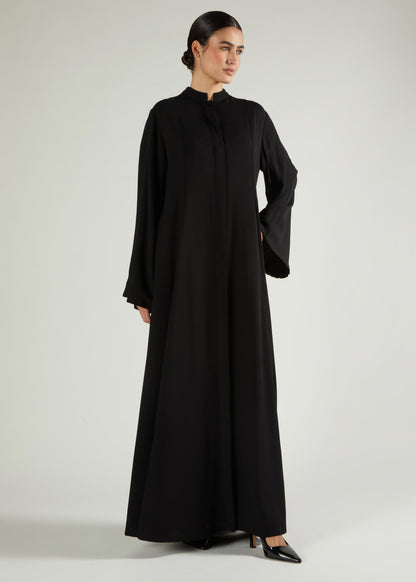 Panelled Abaya Black - Final Sale