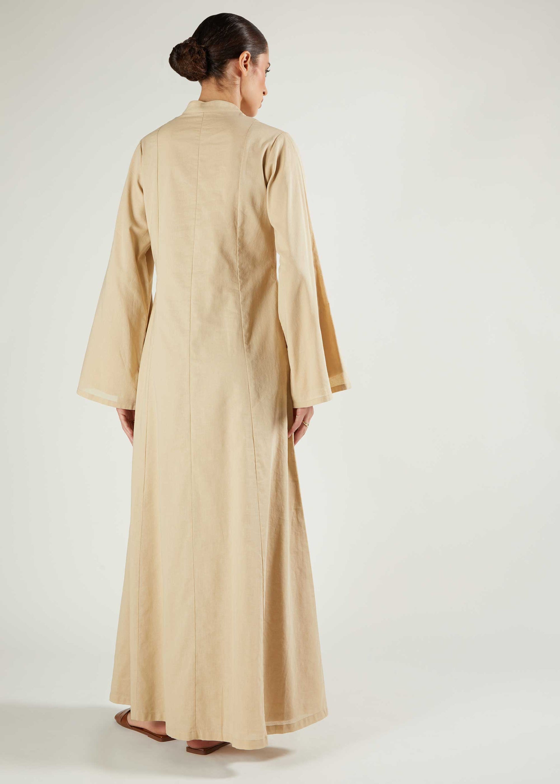 Panelled Abaya Natural - Final Sale