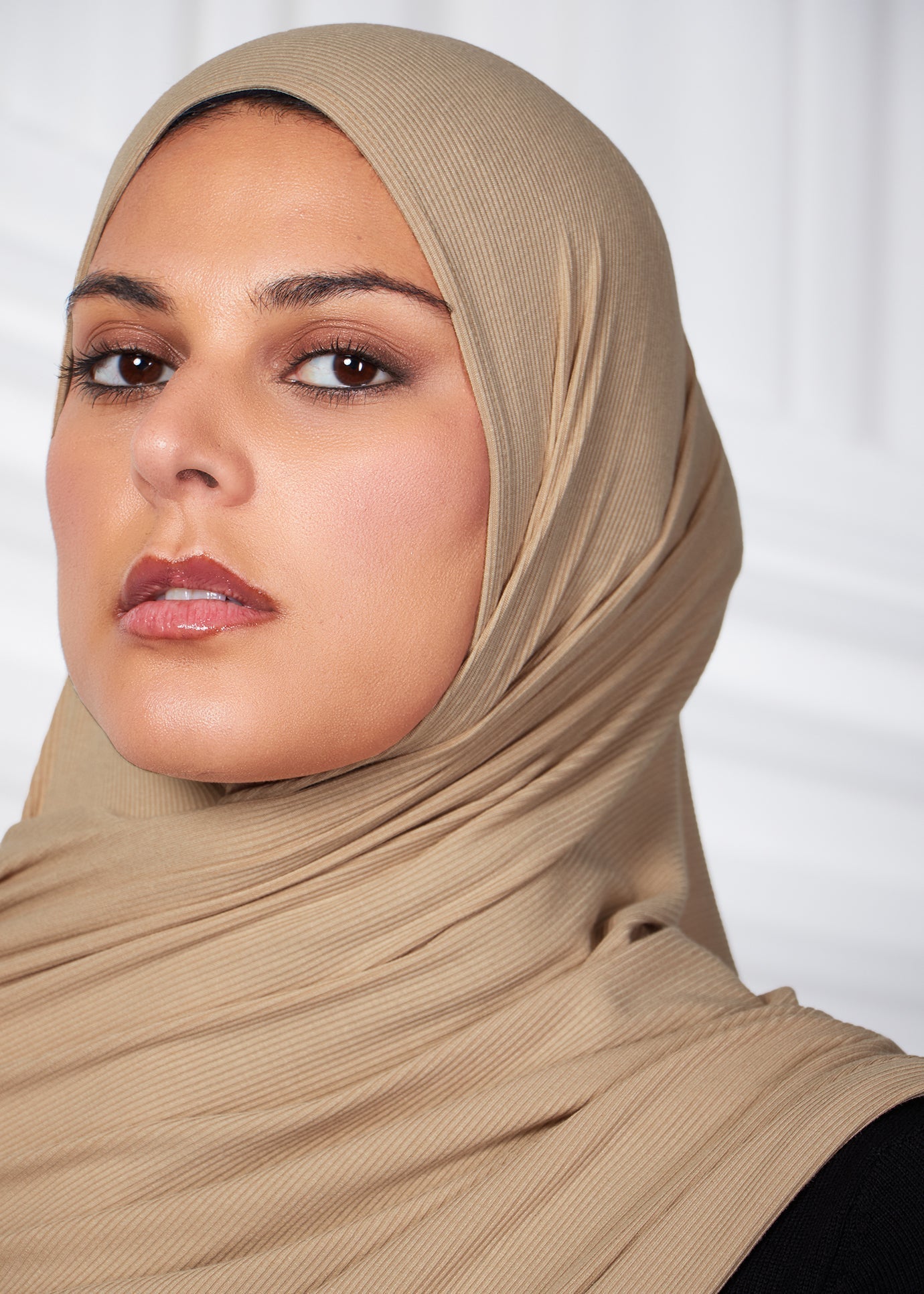 Pewter Ribbed Jersey Hijab - Final Sale