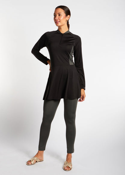 Skirted Swim Top Black - Final Sale