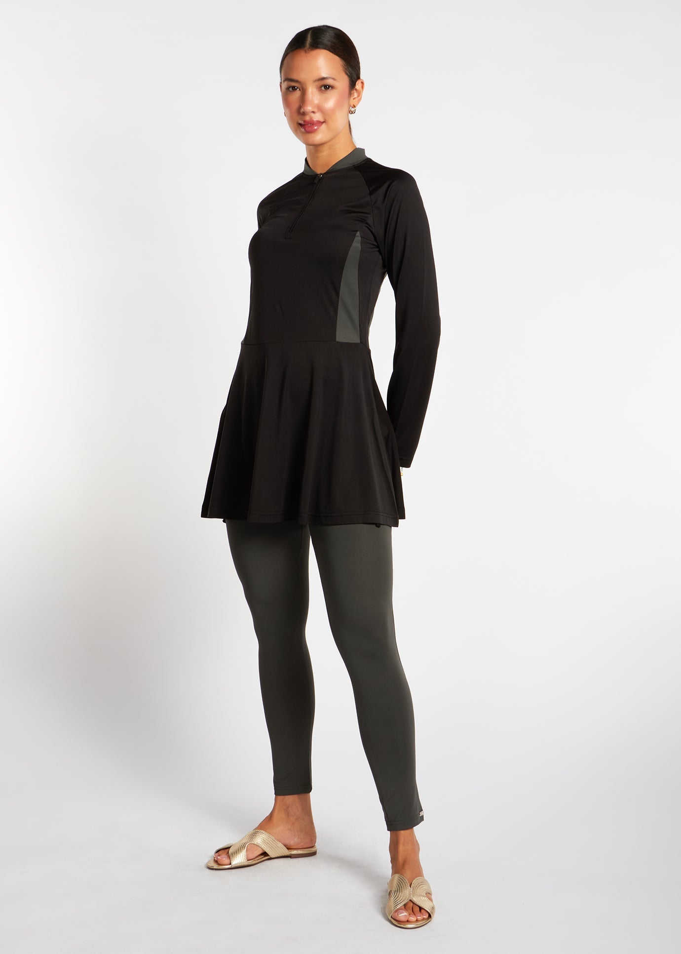 Skirted Swim Top Black - Final Sale
