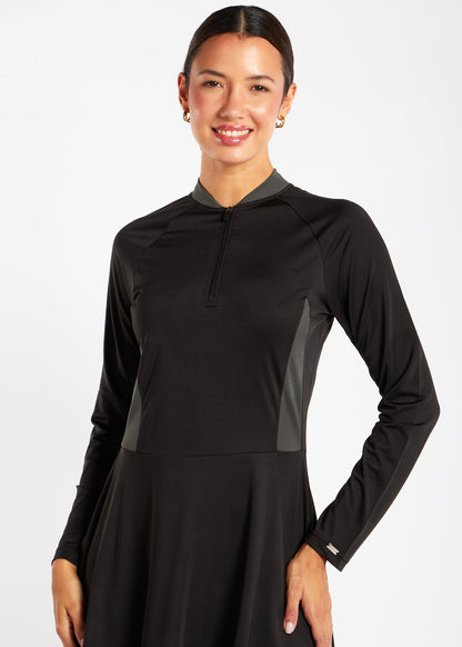 Skirted Swim Top Black - Final Sale